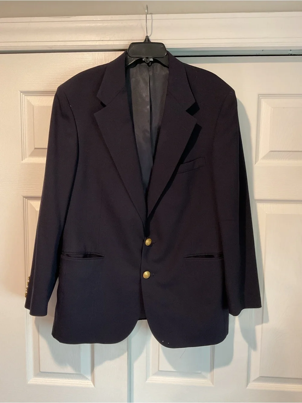 Polo University Ralph Lauren Vintage Navy Sport Coat Suit Jacket Blazer Gold Btn